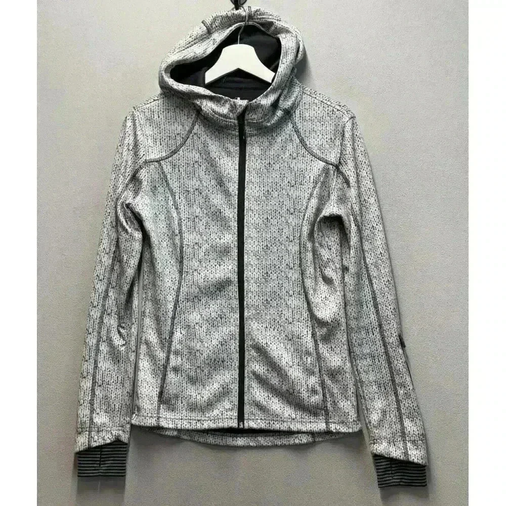 Mondetta Women's S Jacket Gray Black Long‎ Sleeves Full Zip Hooded Athleisure